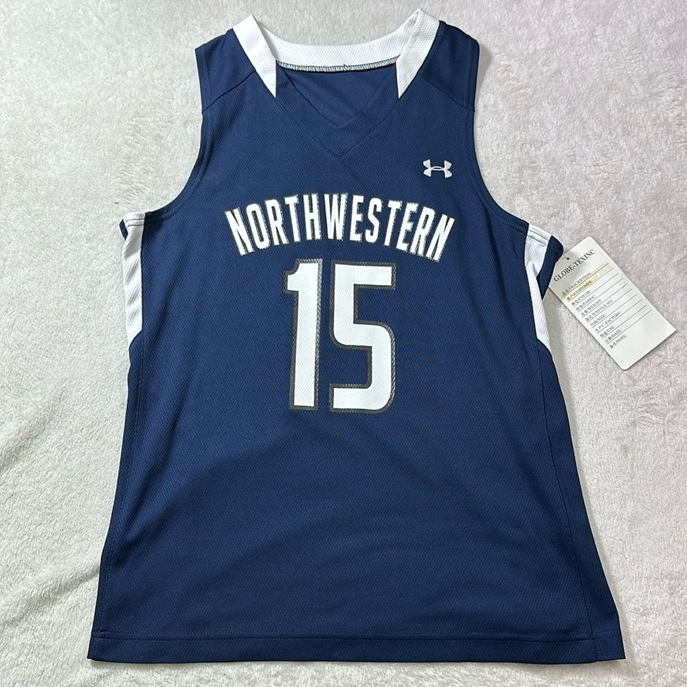 Under Armour Northwestern Women’s Basketball Jersey Navy and White Size Medium